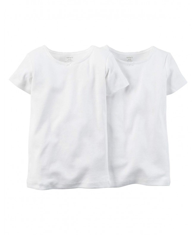 Girls' 2-Pack Cotton Short-sleeve Undershirt - White - CE12NFDSFB7