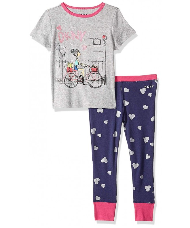 Girls' Printed T-Shirt and Pant Sleepwear Set - Indigo - CT18NW5Q744