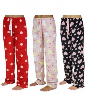3 Pack: Girls Super-Soft Plush Fleece Pajama Pants/Lounge Bottoms - Set 1 -  CN18DHT2R2U