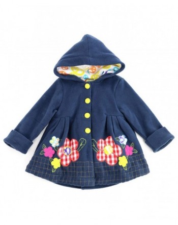 Toddlers and Girls (2-7/8) Peace & Flowers Fleece Hooded Swing Coat ...
