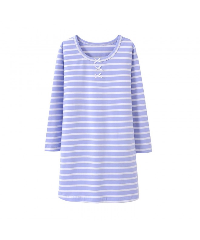 Allmeingeld Stripes Nightgowns Bowknot Sleepwear