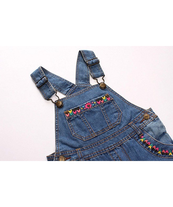 Baby & Toddler Girls Flower Decor Big Bib Jeans Overalls - Deep Blue ...