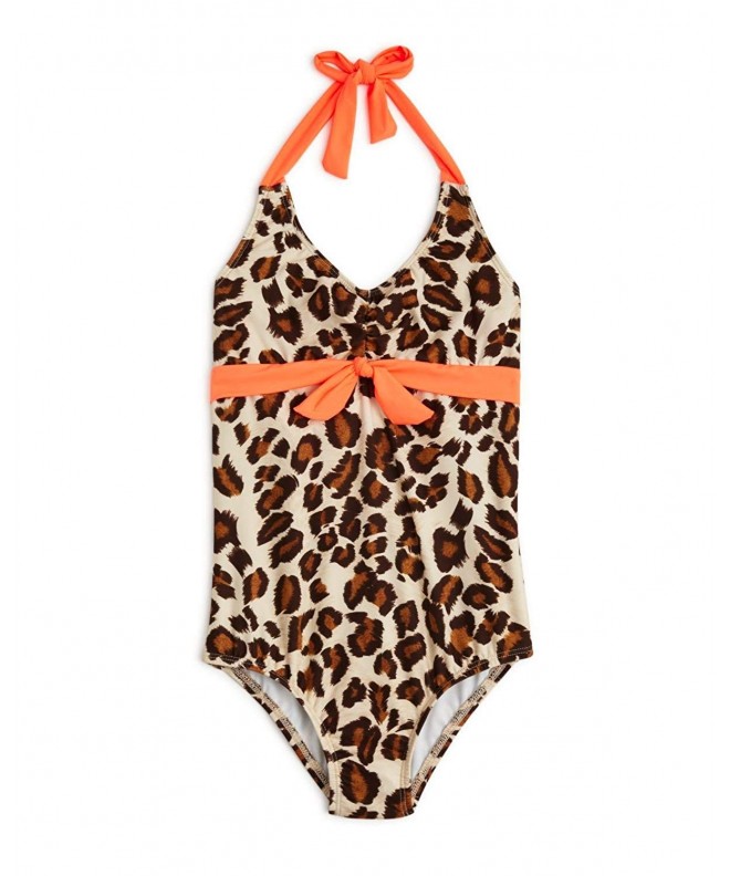 Aqua Girls Leopard Halter Swimsuit