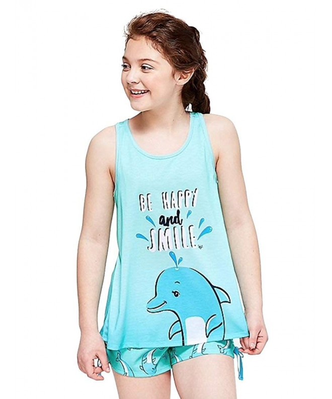 Justice 2 Piece Pajama Set Dolphin