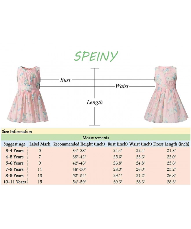 Girls Sleeveless Pleated Flower Clothes Flared Dress - Floral Pink ...