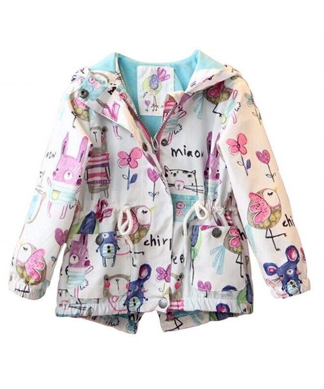 Toddler Spring Cartoon Trench Hooded