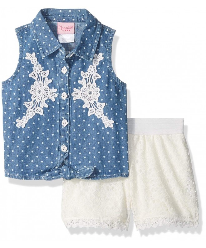 Nannette Girls Printed Chambray Floral