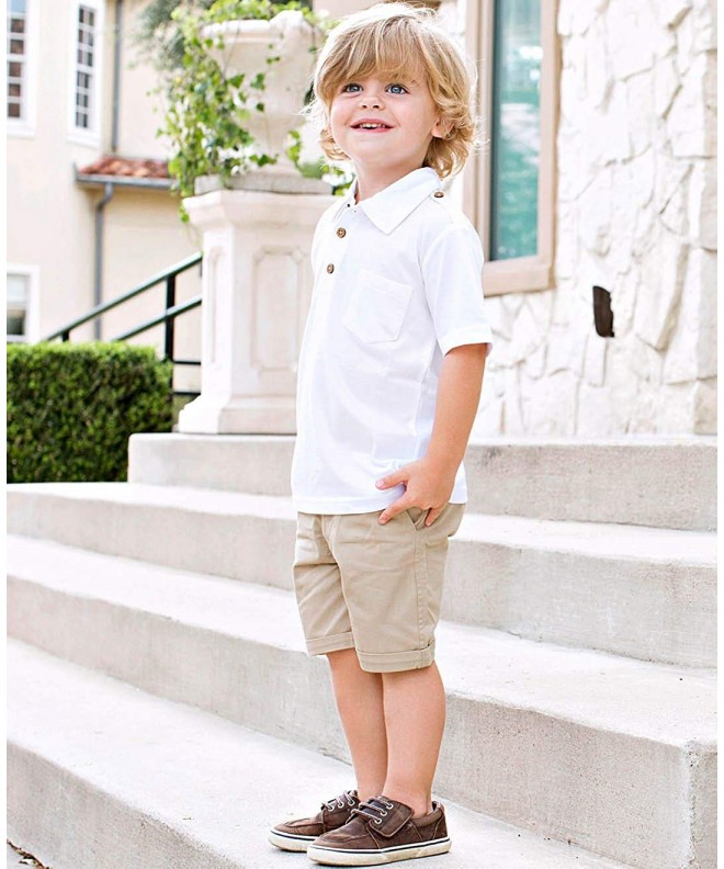 Little Boys Short Sleeve Polo with Pocket - White - CD12C96EVHR