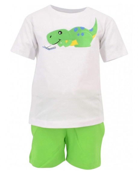 Boys Reading Dinosaur Back to School Summer Outfit White - CM18D737MKE