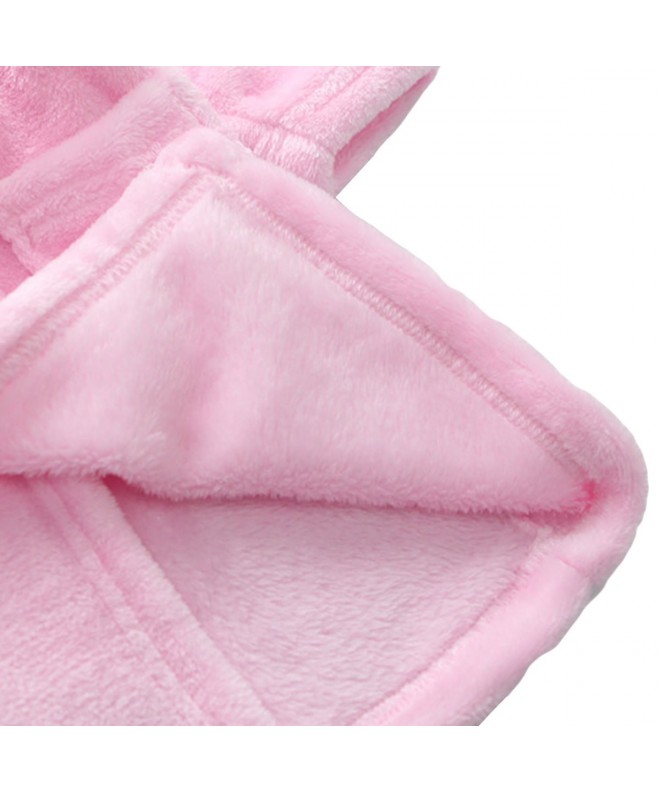 Boy's Fleece Bathrobe Hooded Fluffy Animal Fuzzy Plush Kids Robe - Pink ...