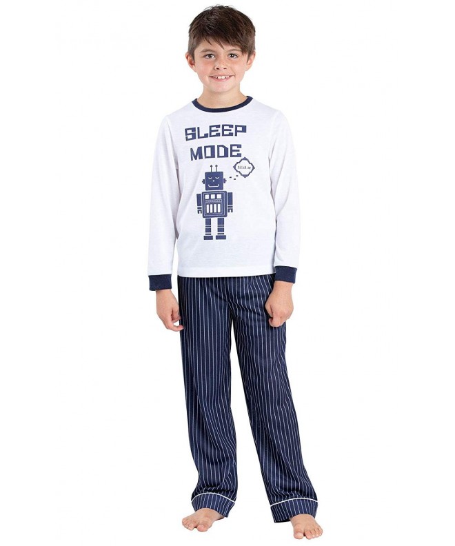 Big Boys PJs Set - 2 Piece Pajama Set for Boys - Graphic Tee Navy - Navy -  C318C0TYDYH
