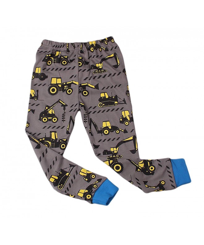 Excavator Little Boys' Pajamas Set 100% Cotton - Gray - C318HCXT3LO