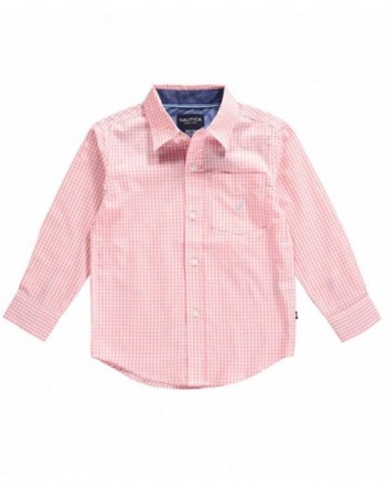 Nautica Little Simply Gingham Button Down camelia