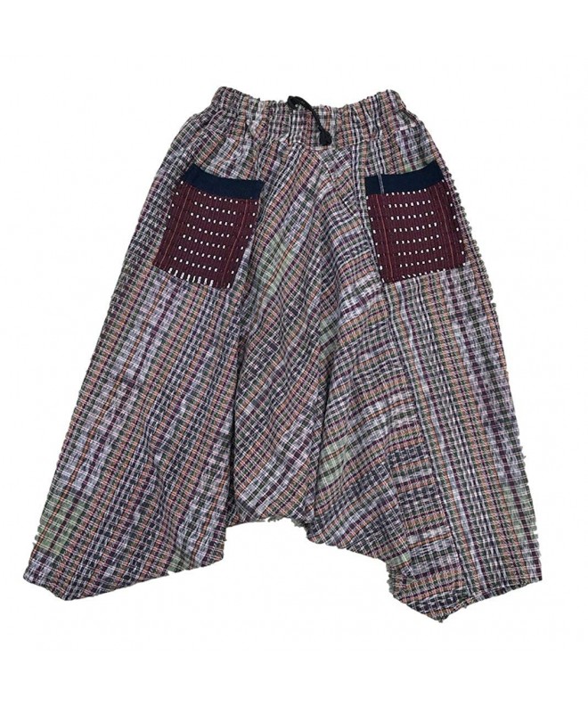 Guatemalan Harem Style Pants with Huipil Pocket - Kid Size Brown ...