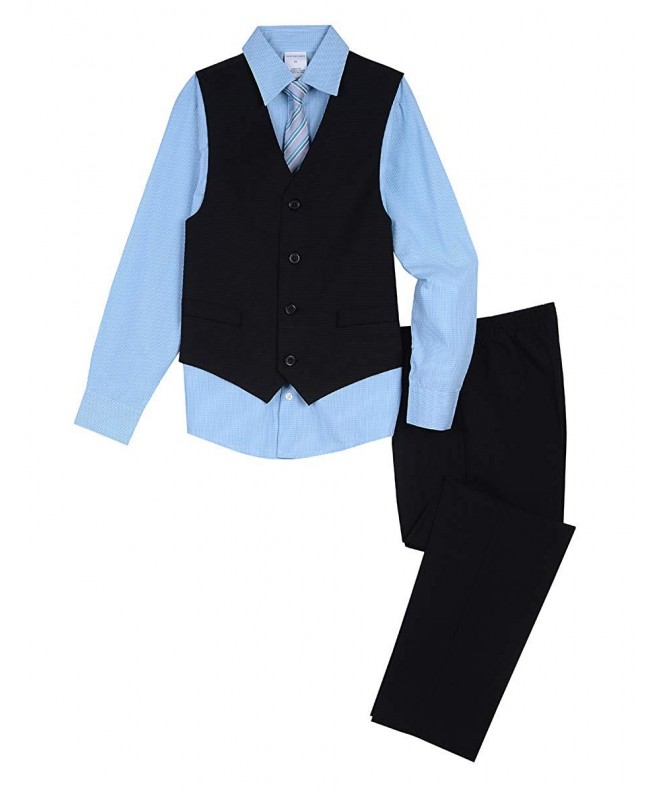 Boys 4-Piece Formal Dresswear Vest Set - Black Shadow - CU18MC79EI5