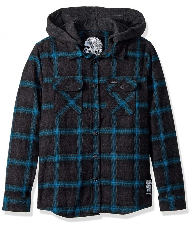 RVCA Hombre Sleeve Hooded Flannel