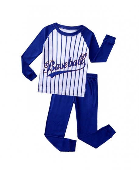 Boys Pajamas Baseball 100% Cotton Christmas Toddler Pjs Sets Kids Size ...