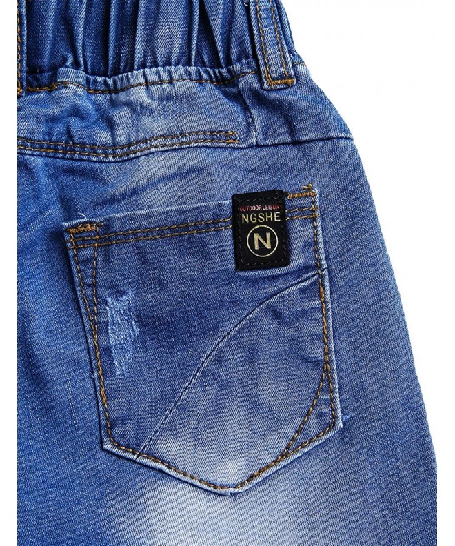 Boys' Kids Blue Knee-Length Jeans Shorts B224 - Light Blue - C317AYY9W7E