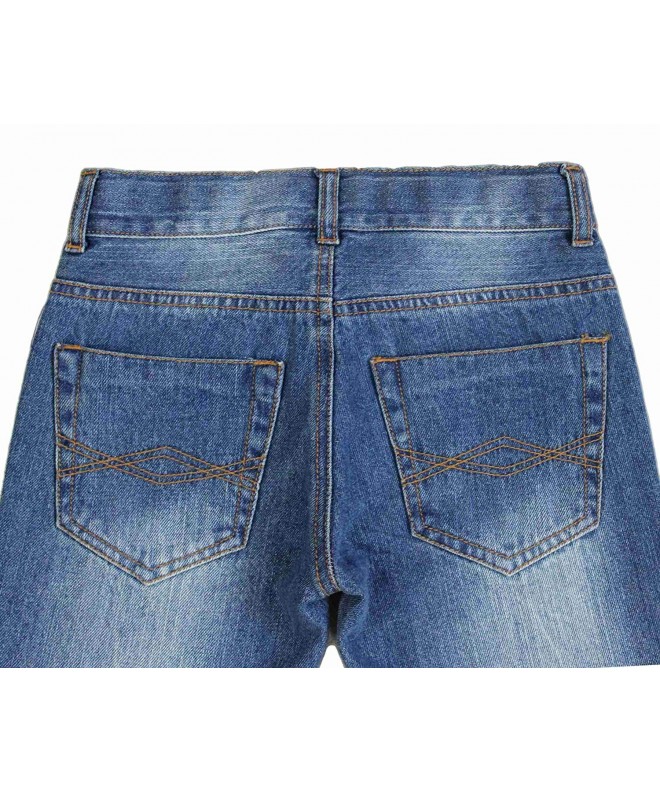 Little Boy's Cotton Adjustable Waist Slim Denim Pants Blue Jeans ...