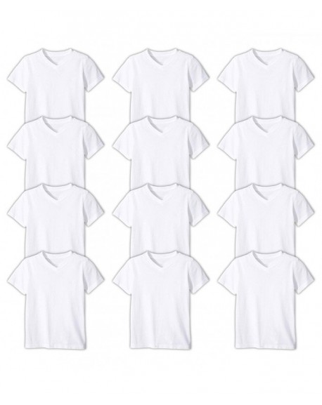 Boys'12 Pack V Neck T Shirt Cotton Color Undershirts - Bonus Pack of 12 ...