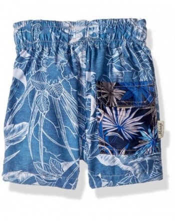 Boys' Print Mixed Elastic Waist Swimsuit Trunks - Boys Sporty Blue ...
