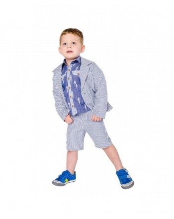 Boys' Little Crosby Shorts Stripe Blue - Blue - CS18IG7UL7R