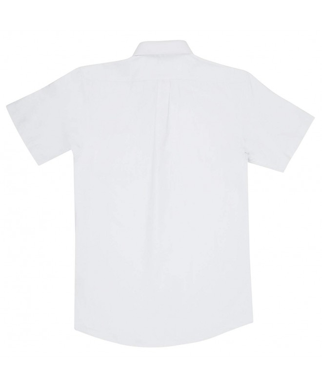 Boy's Short Sleeve Pique Design Dress Shirt - Regular & Husky - White ...
