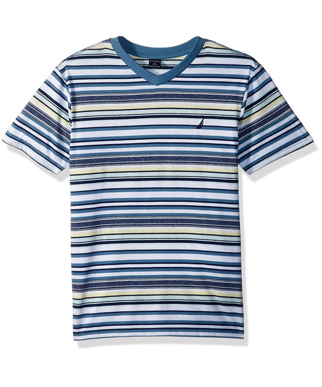 Nautica Sleeve Striped V Neck T Shirt