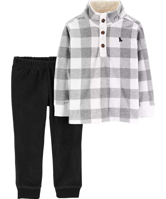 2 Piece Checkered Fleece Pullover Pant