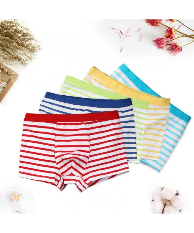 Underwear Toddler Striped Underpant - Multicolor(5 Pack) - C018GA57UXO