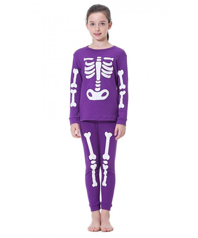 Hsctek Children Halloween Pajamas Skeleton