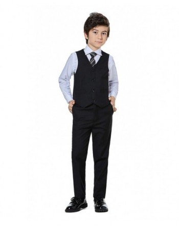 Boys Classic Formal Dress Suits Set 5 Piece Slim Fit Dresswear Suit ...