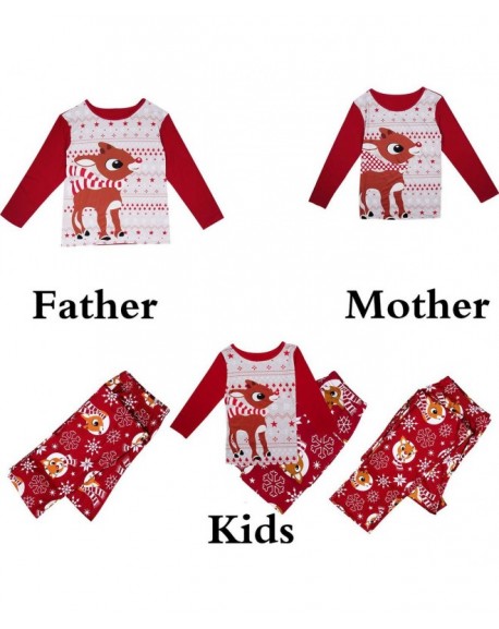 Mom Dad Kids Family Christmas Pajamas Set Parent-Child Xmas Sleepwear ...