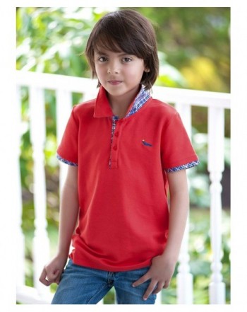 Toddler Boys' Red Pique Polo Shirt - 100% Pima Cotton - Short Sleeve ...