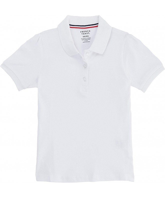 School Uniform Girls Short Sleeve Stretch Pique Polo Shirt - White ...