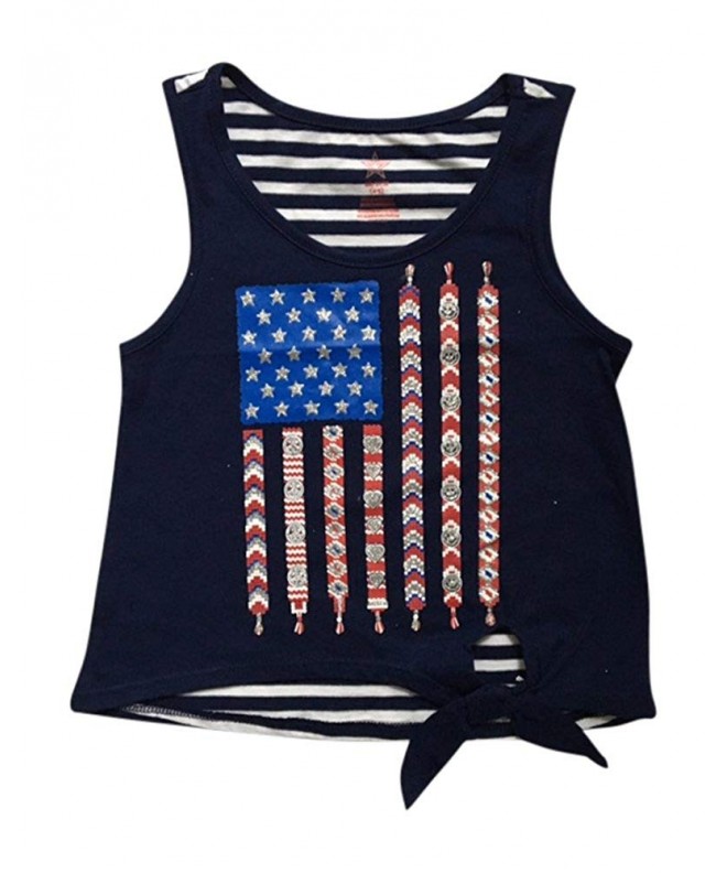 Patriotic Tanks Girls Graphic Sparkle