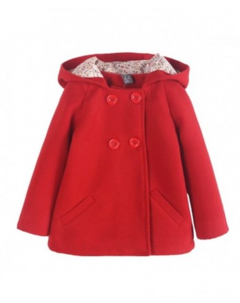 Happy Cherry Hooded Overcoat Double Breasted