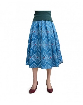 Skirts Vintage Pleated Rhombus Knee Length