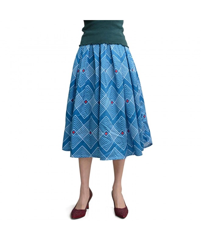 Skirts Vintage Pleated Rhombus Knee Length