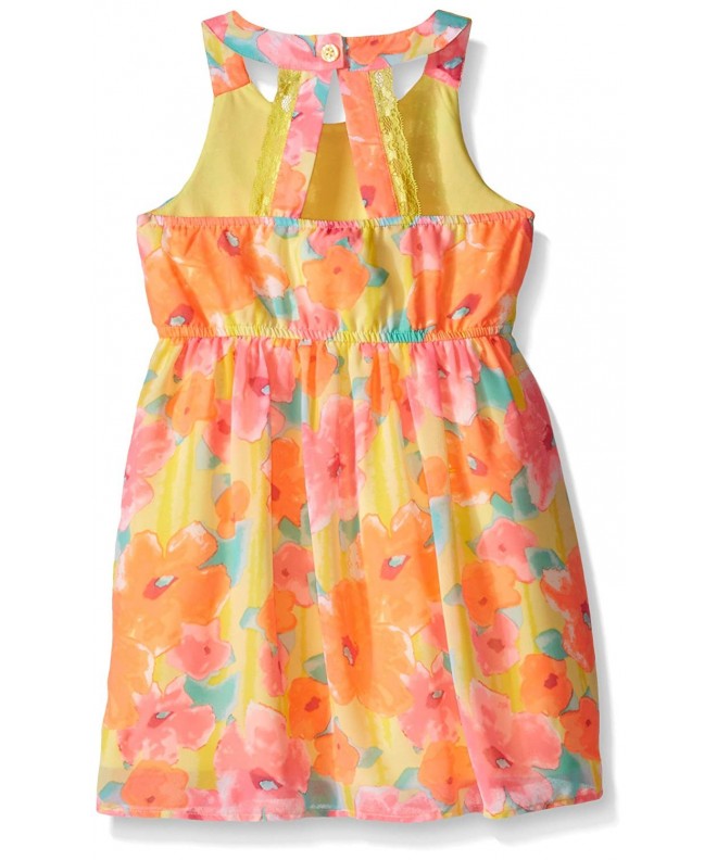 Girls Monet's Garden Chiffon Dress with Bag - Vitamin C - CF128CRBFYJ