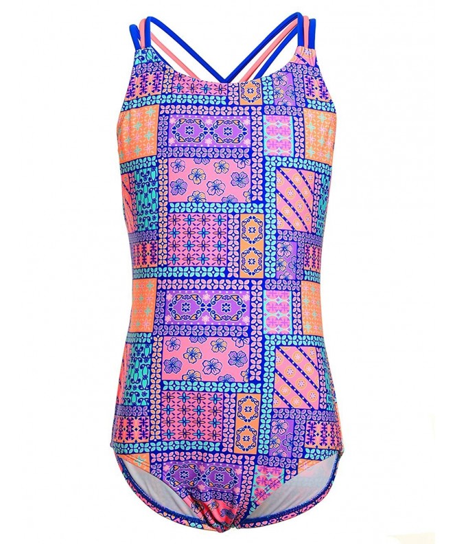 One Piece Swimsuits for Girls - Strap Crossback Tribal Pattern Printing ...