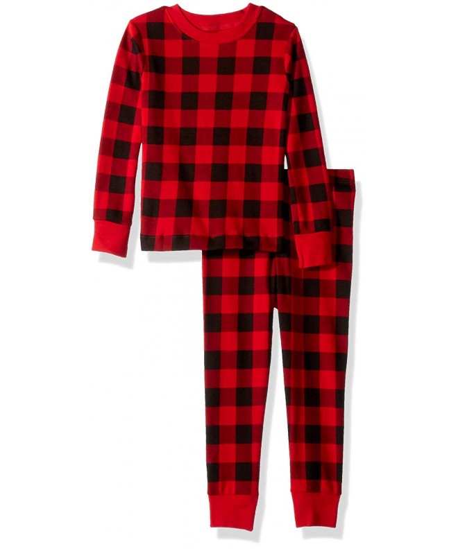 Girls' Long Sleeve Printed Pajama Set - Buffalo Plaid - CA18HSKDZN8