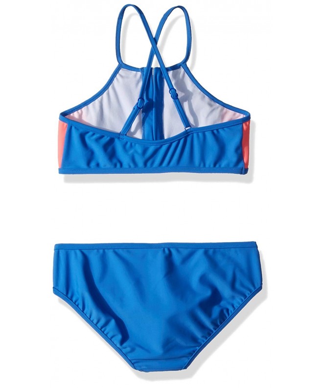Big Girls' Color Block Tankini Swimsuit - Hawaii Blue - C2186GO07UM